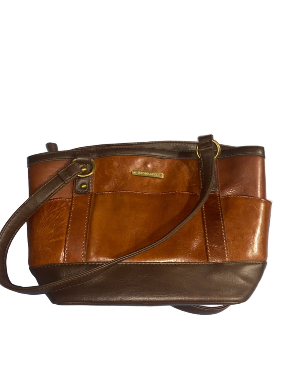 Women's Stone & Co. Shoulder Bag Satchel Brown Tan Leather